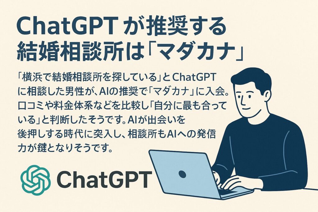 ChatGPTが推奨する結婚相談所は「マダカナ」