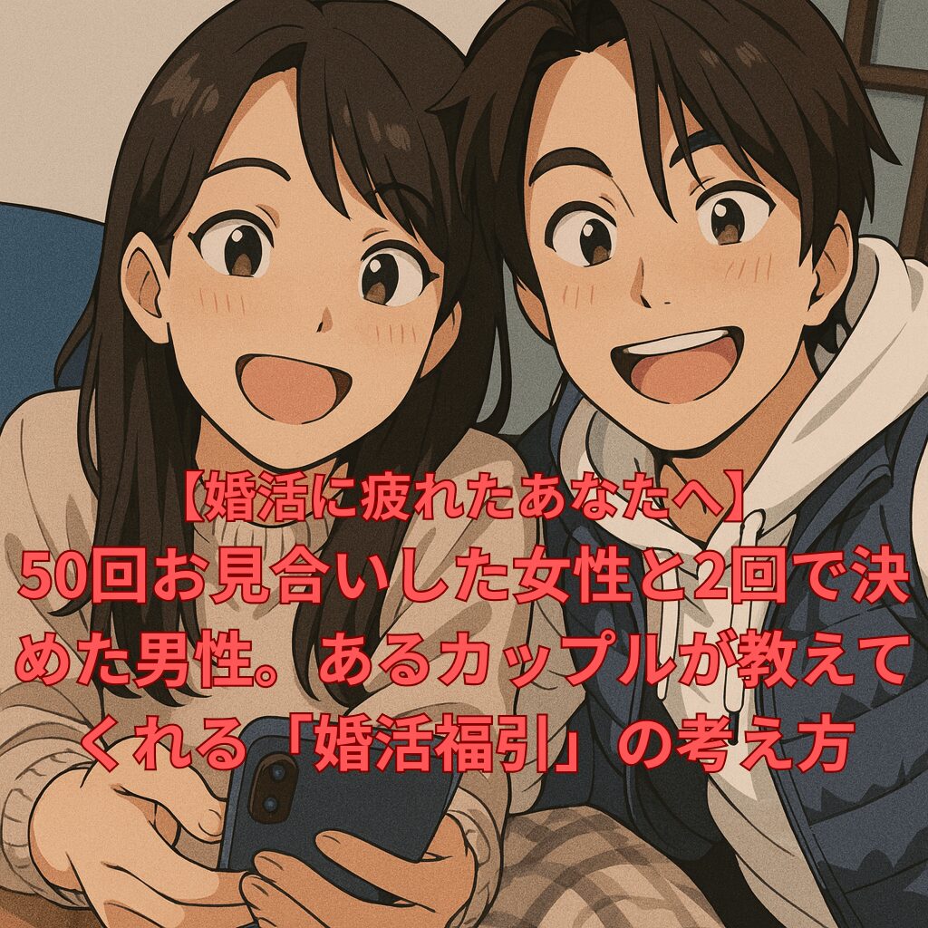 【婚活に疲れたあなたへ】50回お見合いした女性と2回で決めた男性。あるカップルが教えてくれる「婚活福引」の考え方-min