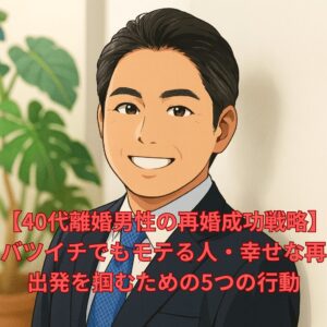 【40代離婚男性の再婚成功戦略】バツイチでもモテる人・幸せな再出発を掴むための5つの行動